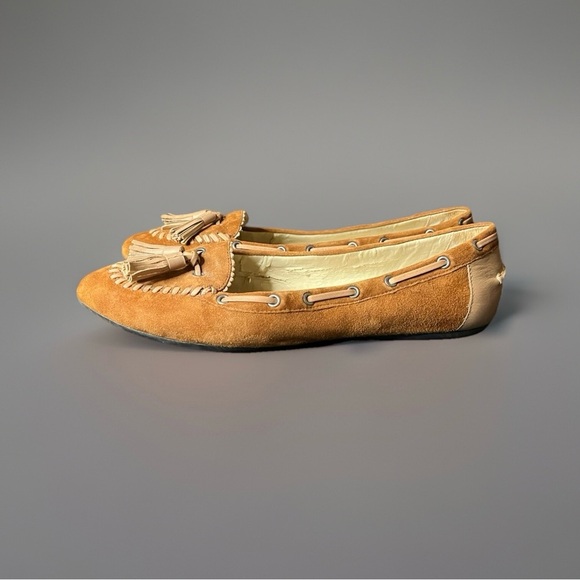 Isaac Mizrahi Shoes - Isaac Mizrah Tan Suede Women's Loafers